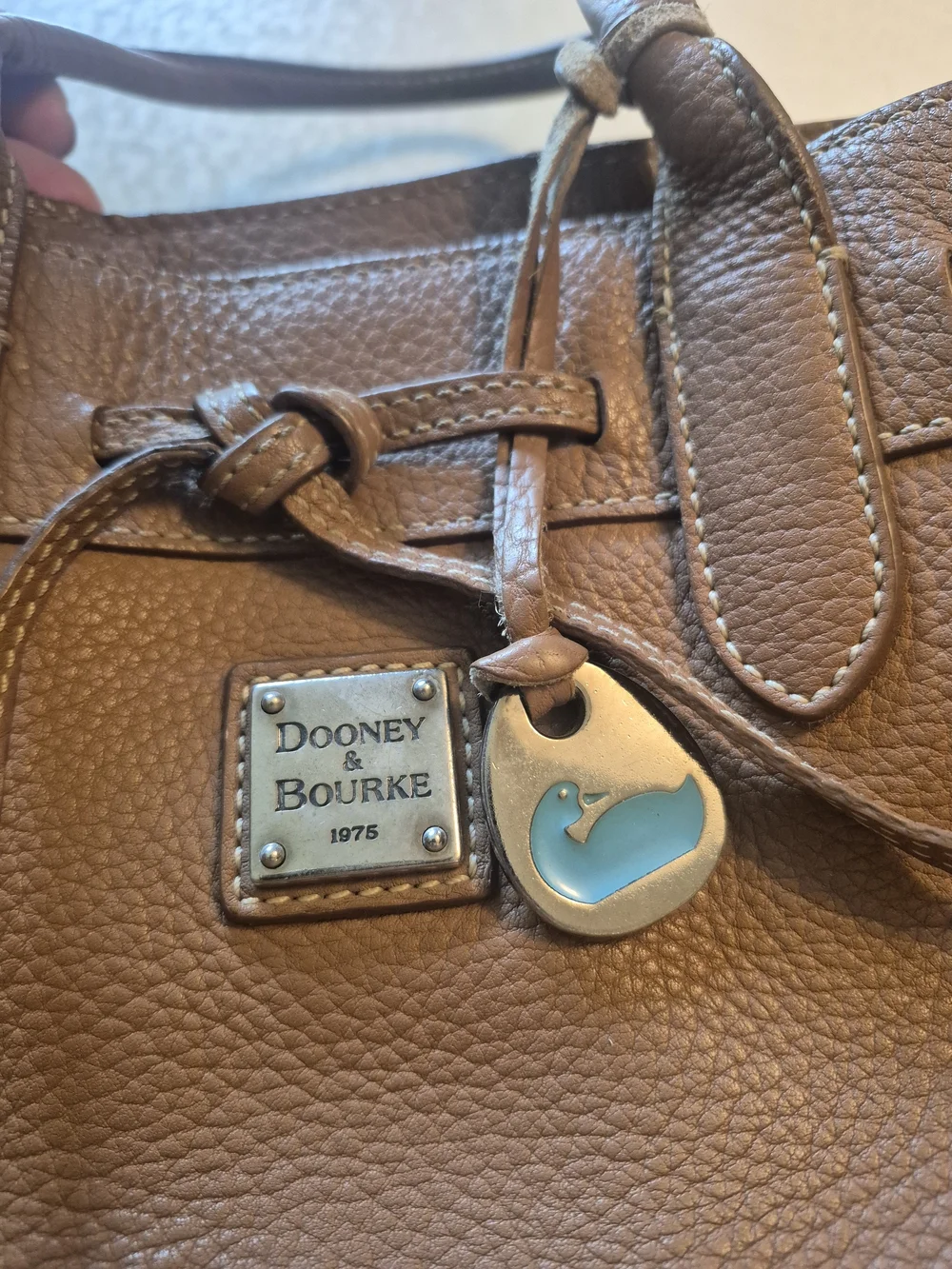 Dooney & Bourke Brown Pebbled Leather Satchel